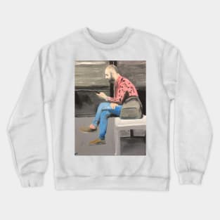 Man Taking A Break In The Sun Crewneck Sweatshirt